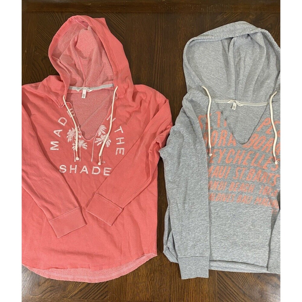 Victoria's Secret Lot Of 2 V Neck Pullover Hoodie Size Small